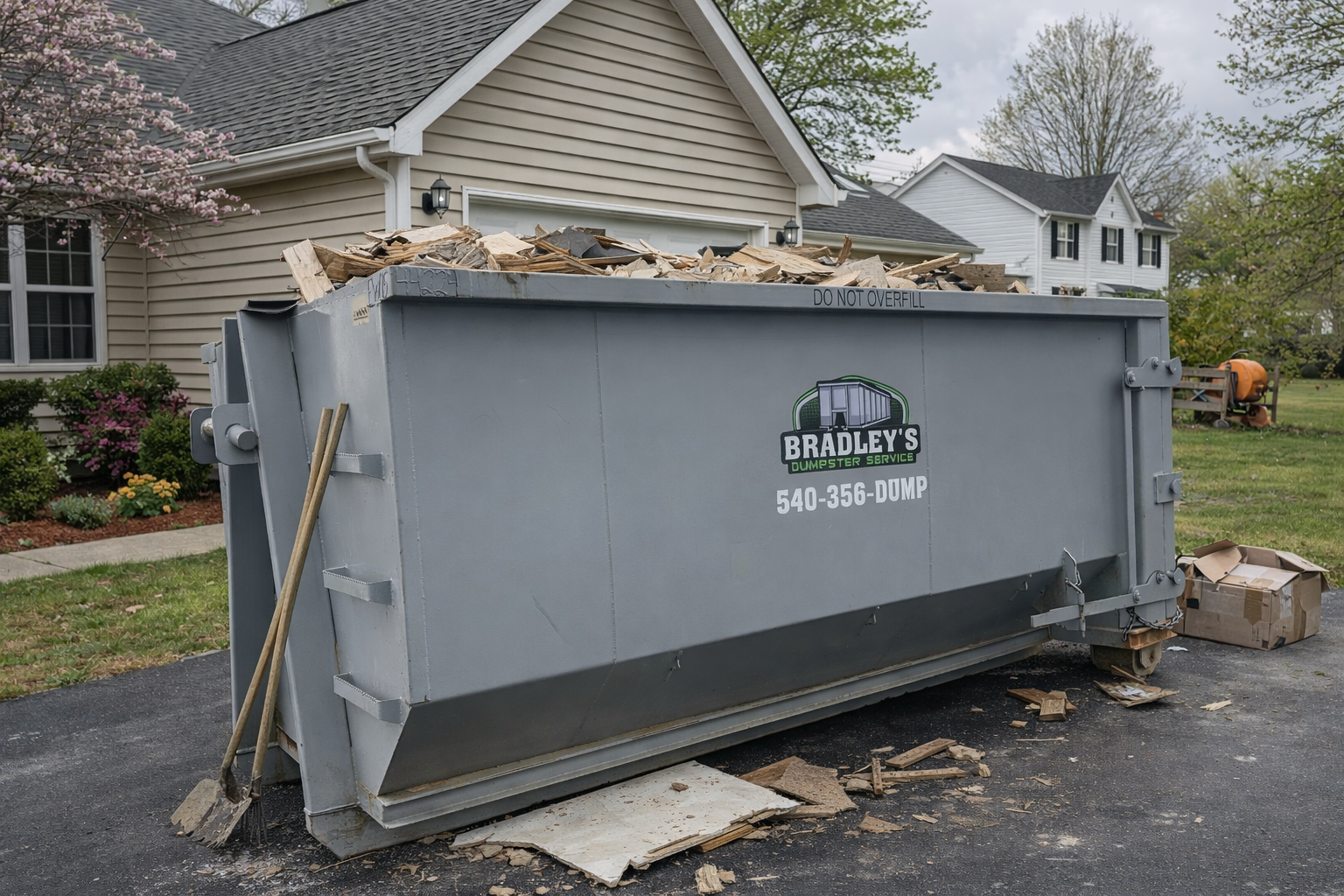 Bradley's Dumpster Service delivery in the Shenandoah Valley